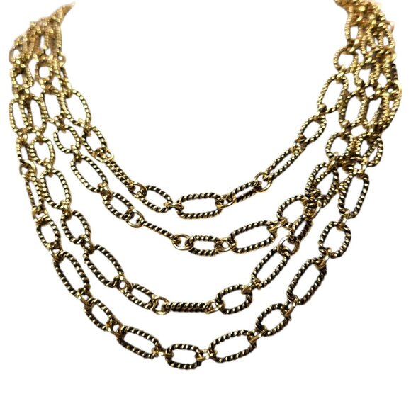 Authentic Premier Designs SAVANNAH Necklace Retired Goldtone Triple Strand - Picture 6 of 9